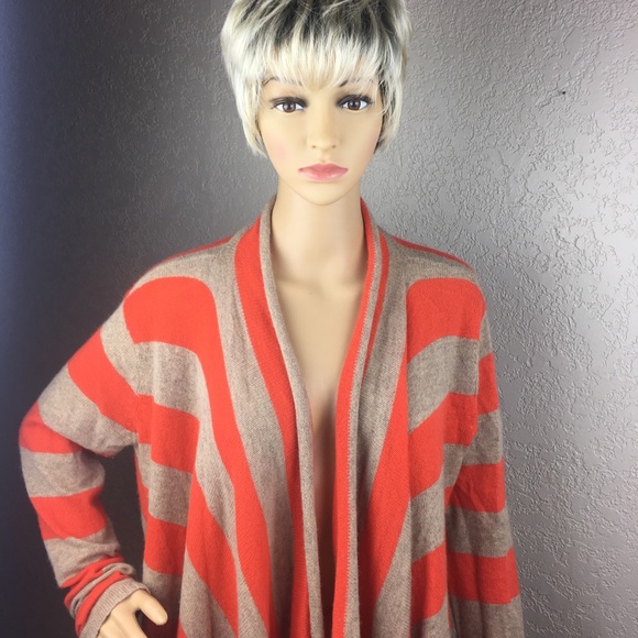 Magaschoni Sweaters - Magaschoni cashmere feather orange & tan sweater